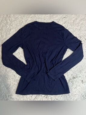 a new day Navy Long-Sleeve Crewneck Top